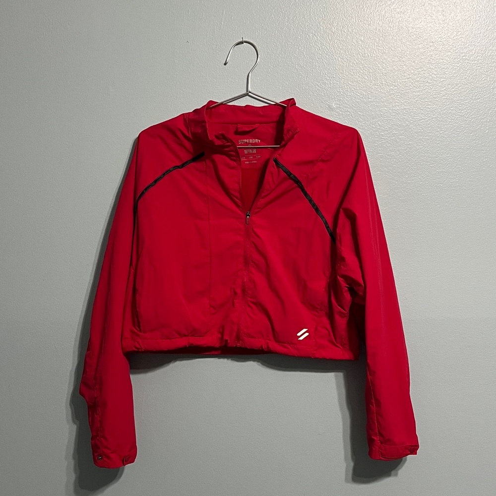Superdry Women's Cropped Athletic Windbreaker Jacket Sz 6